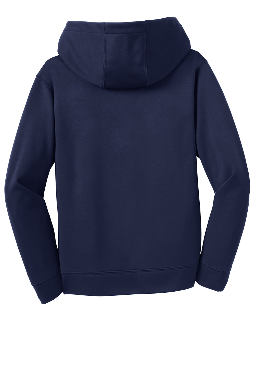 Sport-Tek YST244 Youth Sport-Wick Moisture Wicking Fleece Hooded Sweatshirt Hoodie Navy Blue Flat Back