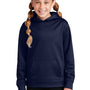 Sport-Tek Youth Sport-Wick Moisture Wicking Fleece Hooded Sweatshirt Hoodie - Navy Blue