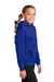 Sport-Tek YST244 Youth Sport-Wick Moisture Wicking Fleece Hooded Sweatshirt Hoodie True Royal Blue Model Side