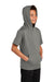 Sport-Tek YST251 Youth Fleece Moisture Wicking Short Sleeve Hooded Sweatshirt Hoodie Dark Smoke Grey Model 3q