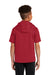 Sport-Tek YST251 Youth Fleece Moisture Wicking Short Sleeve Hooded Sweatshirt Hoodie Deep Red Model Back