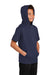 Sport-Tek YST251 Youth Fleece Moisture Wicking Short Sleeve Hooded Sweatshirt Hoodie Navy Blue Model 3q