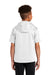 Sport-Tek YST251 Youth Fleece Moisture Wicking Short Sleeve Hooded Sweatshirt Hoodie White Model Back