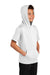 Sport-Tek YST251 Youth Fleece Moisture Wicking Short Sleeve Hooded Sweatshirt Hoodie White Model 3q