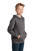 Sport-Tek YST254 Youth Shrink Resistant Fleece Hooded Sweatshirt Hoodie Heather Graphite Grey Model 3q