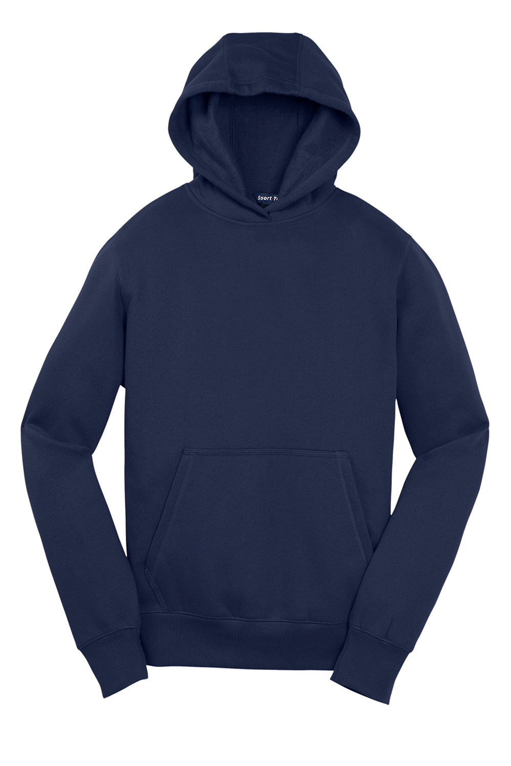 Sport-Tek YST254 Youth Shrink Resistant Fleece Hooded Sweatshirt Hoodie True Navy Blue Flat Front