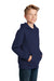 Sport-Tek YST254 Youth Shrink Resistant Fleece Hooded Sweatshirt Hoodie True Navy Blue Model 3q