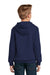 Sport-Tek YST254 Youth Shrink Resistant Fleece Hooded Sweatshirt Hoodie True Navy Blue Model Back