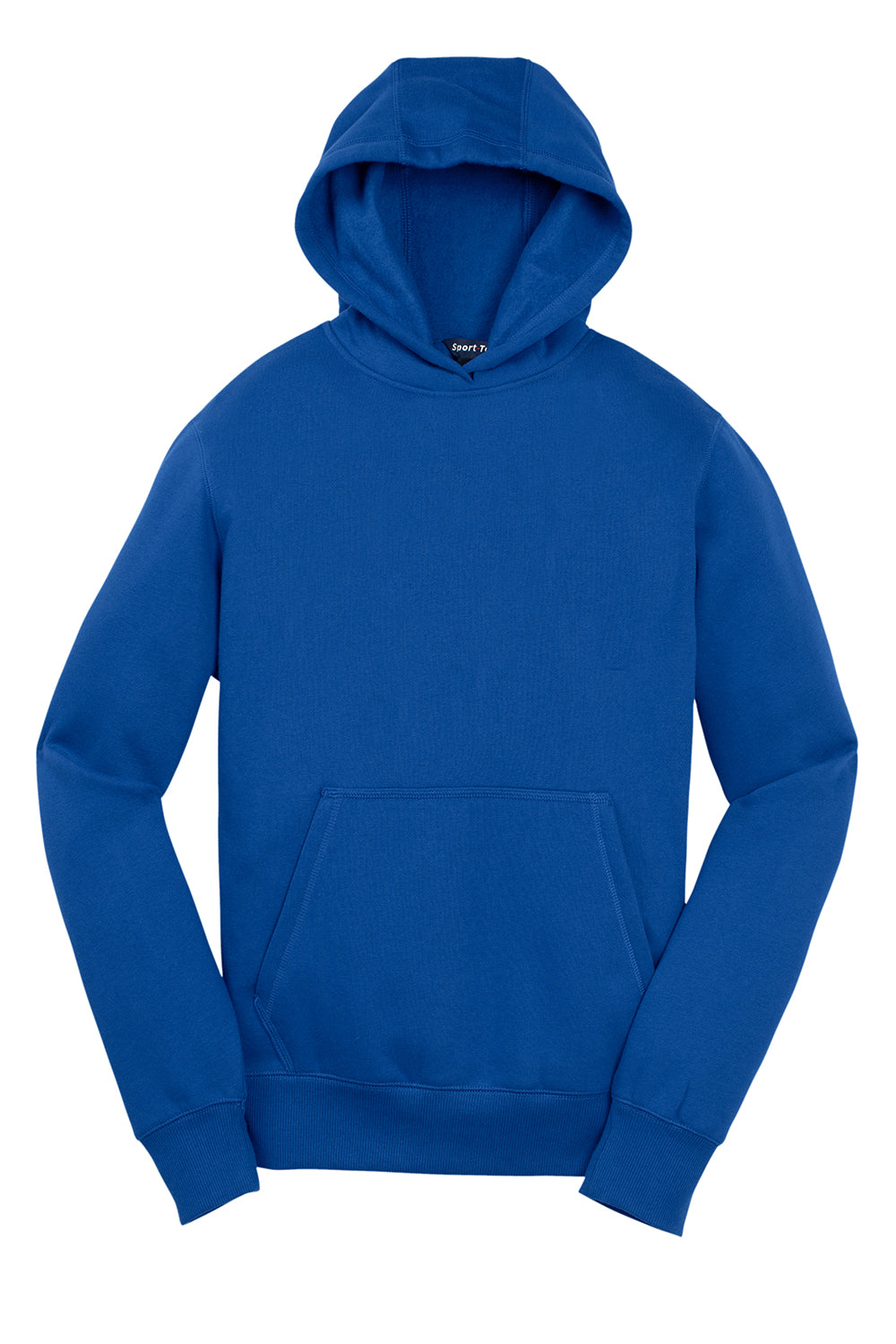 Sport-Tek YST254 Youth Shrink Resistant Fleece Hooded Sweatshirt Hoodie True Royal Blue Flat Front