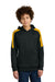 Sport-Tek YST255 Youth Sport-Wick United Fleece Hooded Sweatshirt Hoodie Black/Gold Model Front