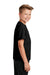 Sport-Tek YST340 Youth RacerMesh Moisture Wicking Short Sleeve Crewneck T-Shirt Black Model Side