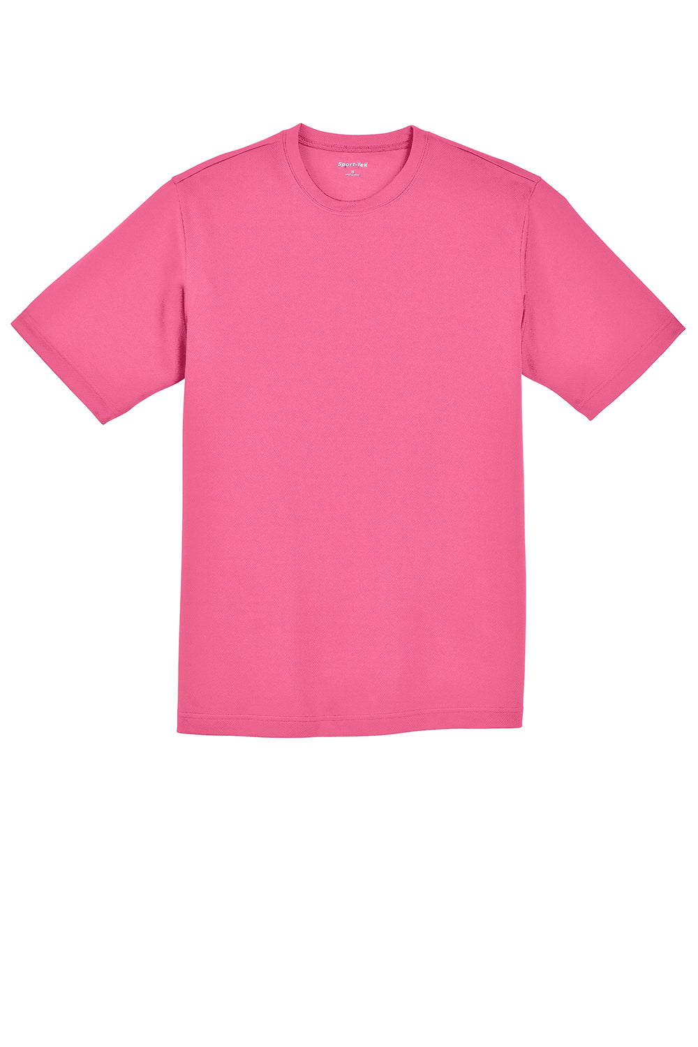 Sport-Tek YST340 Youth RacerMesh Moisture Wicking Short Sleeve Crewneck T-Shirt Bright Pink Flat Front