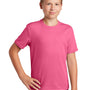 Sport-Tek Youth RacerMesh Moisture Wicking Short Sleeve Crewneck T-Shirt - Bright Pink