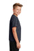 Sport-Tek YST340 Youth RacerMesh Moisture Wicking Short Sleeve Crewneck T-Shirt Graphite Grey Model Side