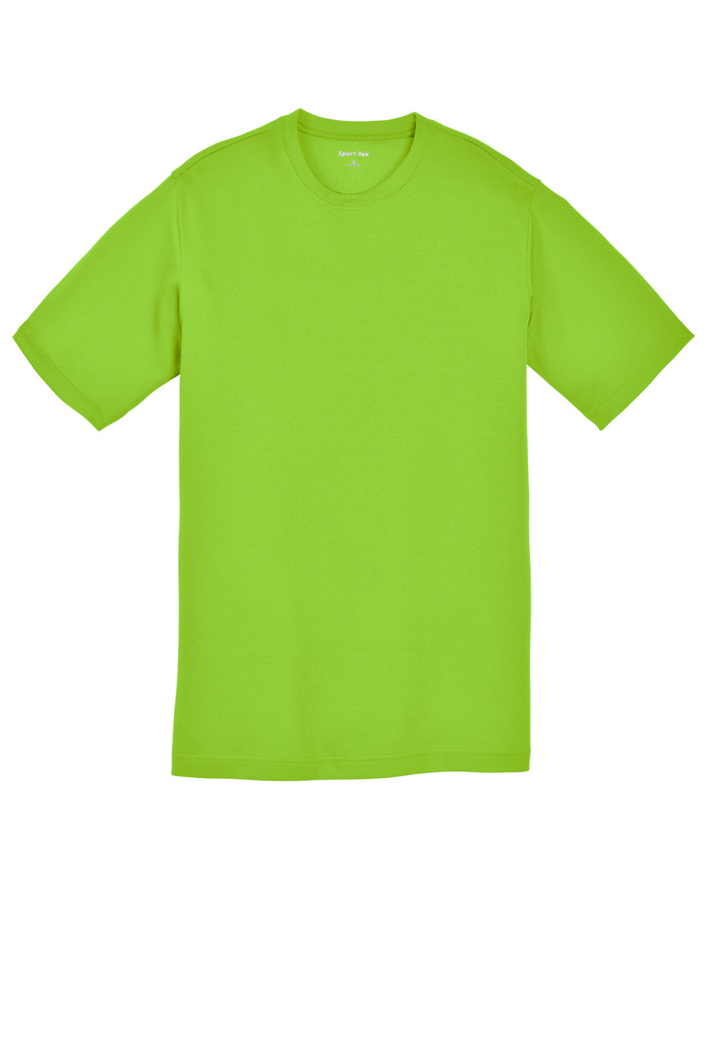 Sport-Tek YST340 Youth RacerMesh Moisture Wicking Short Sleeve Crewneck T-Shirt Neon Green Flat Front