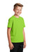 Sport-Tek YST340 Youth RacerMesh Moisture Wicking Short Sleeve Crewneck T-Shirt Neon Green Model 3q