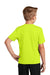 Sport-Tek YST340 Youth RacerMesh Moisture Wicking Short Sleeve Crewneck T-Shirt Neon Yellow Model Back