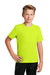 Sport-Tek YST340 Youth RacerMesh Moisture Wicking Short Sleeve Crewneck T-Shirt Neon Yellow Model Front