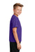 Sport-Tek YST340 Youth RacerMesh Moisture Wicking Short Sleeve Crewneck T-Shirt Purple Model Side