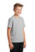 Sport-Tek YST340 Youth RacerMesh Moisture Wicking Short Sleeve Crewneck T-Shirt Silver Grey Model 3q