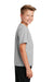 Sport-Tek YST340 Youth RacerMesh Moisture Wicking Short Sleeve Crewneck T-Shirt Silver Grey Model Side