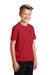 Sport-Tek YST340 Youth RacerMesh Moisture Wicking Short Sleeve Crewneck T-Shirt True Red Model 3q