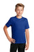 Sport-Tek YST340 Youth RacerMesh Moisture Wicking Short Sleeve Crewneck T-Shirt True Royal Blue Model Front