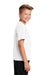 Sport-Tek YST340 Youth RacerMesh Moisture Wicking Short Sleeve Crewneck T-Shirt White Model Side