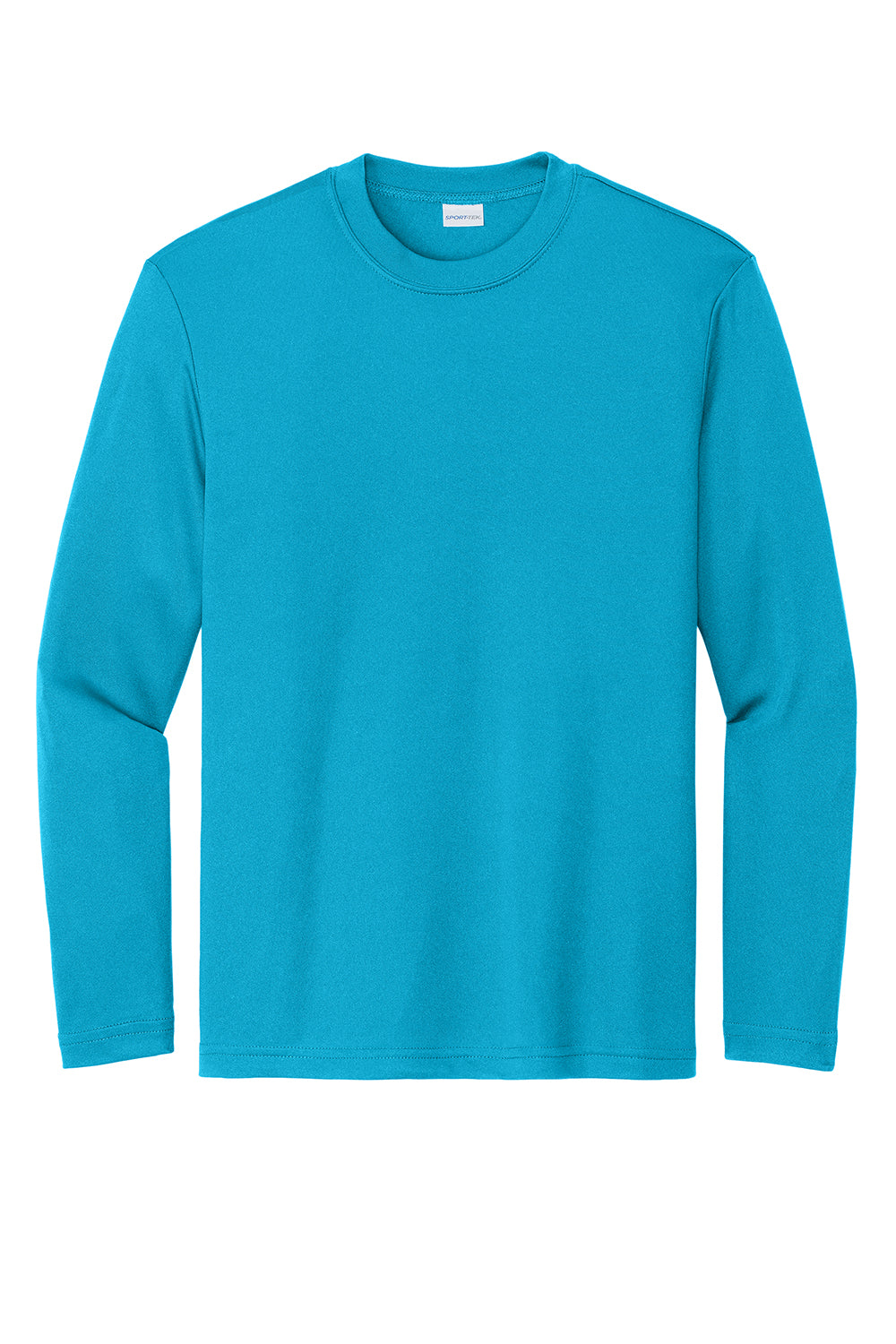 Sport-Tek YST350LS Youth Competitor Moisture Wicking Long Sleeve Crewneck T-Shirt Atomic Blue Flat Front