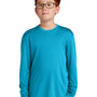 Sport-Tek Youth Competitor Moisture Wicking Long Sleeve Crewneck T-Shirt - Atomic Blue