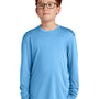 Sport-Tek Youth Competitor Moisture Wicking Long Sleeve Crewneck T-Shirt - Carolina Blue