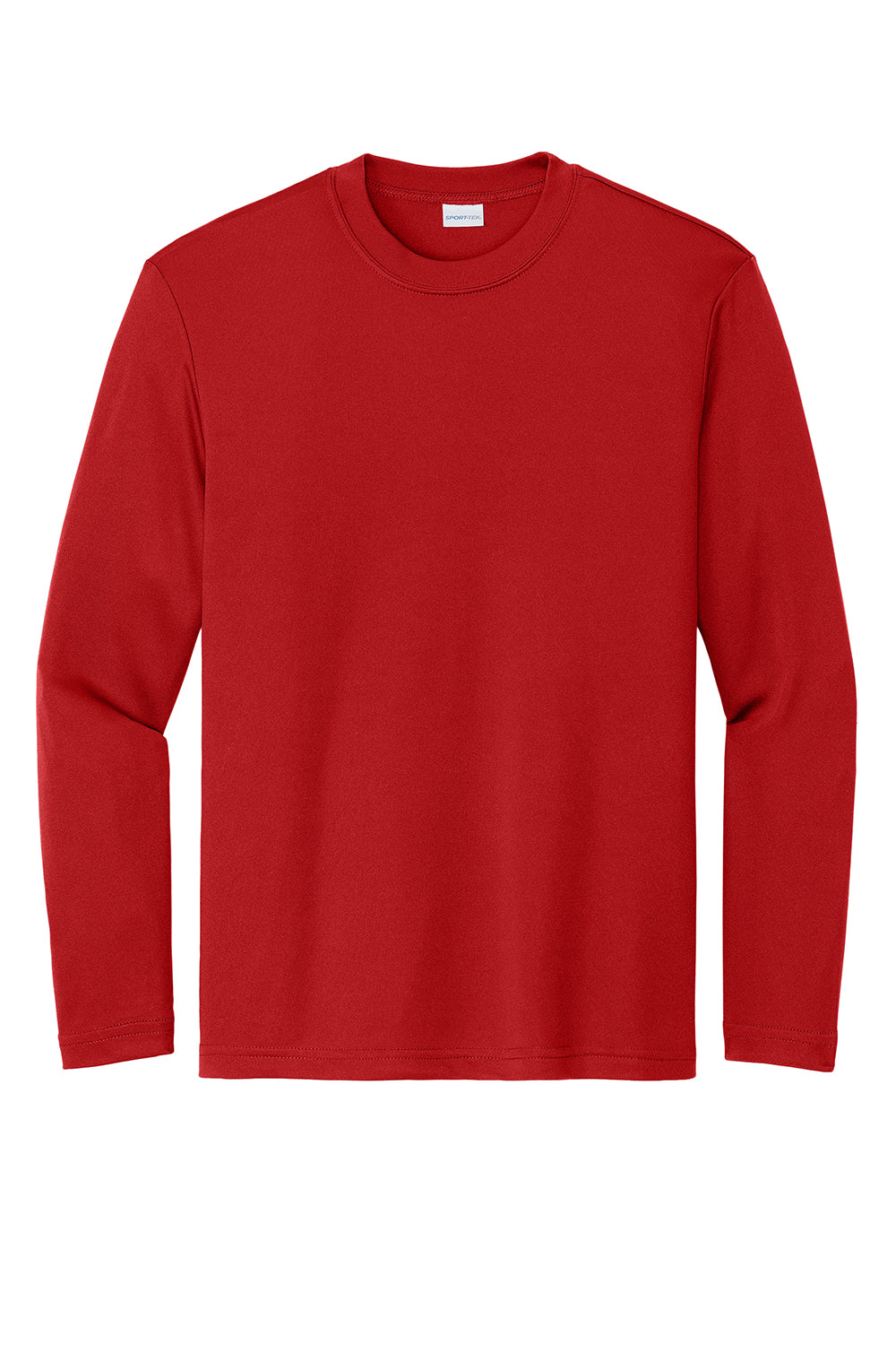 Sport-Tek YST350LS Youth Competitor Moisture Wicking Long Sleeve Crewneck T-Shirt Deep Red Flat Front