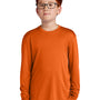 Sport-Tek Youth Competitor Moisture Wicking Long Sleeve Crewneck T-Shirt - Deep Orange