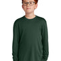 Sport-Tek Youth Competitor Moisture Wicking Long Sleeve Crewneck T-Shirt - Forest Green