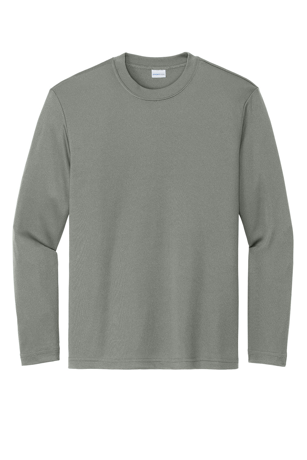 Sport-Tek YST350LS Youth Competitor Moisture Wicking Long Sleeve Crewneck T-Shirt Concrete Grey Flat Front