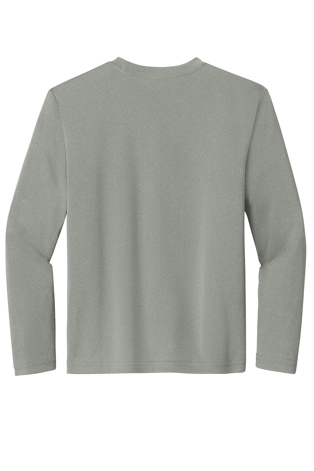 Sport-Tek YST350LS Youth Competitor Moisture Wicking Long Sleeve Crewneck T-Shirt Heather Concrete Grey Flat Back