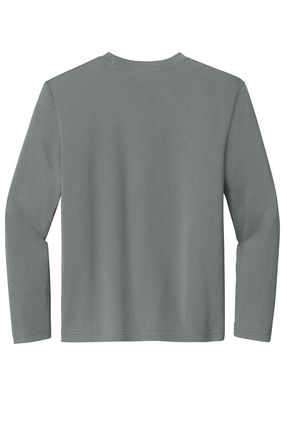 Sport-Tek YST350LS Youth Competitor Moisture Wicking Long Sleeve Crewneck T-Shirt Heather Iron Grey Flat Back