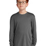 Sport-Tek Youth Competitor Moisture Wicking Long Sleeve Crewneck T-Shirt - Iron Grey