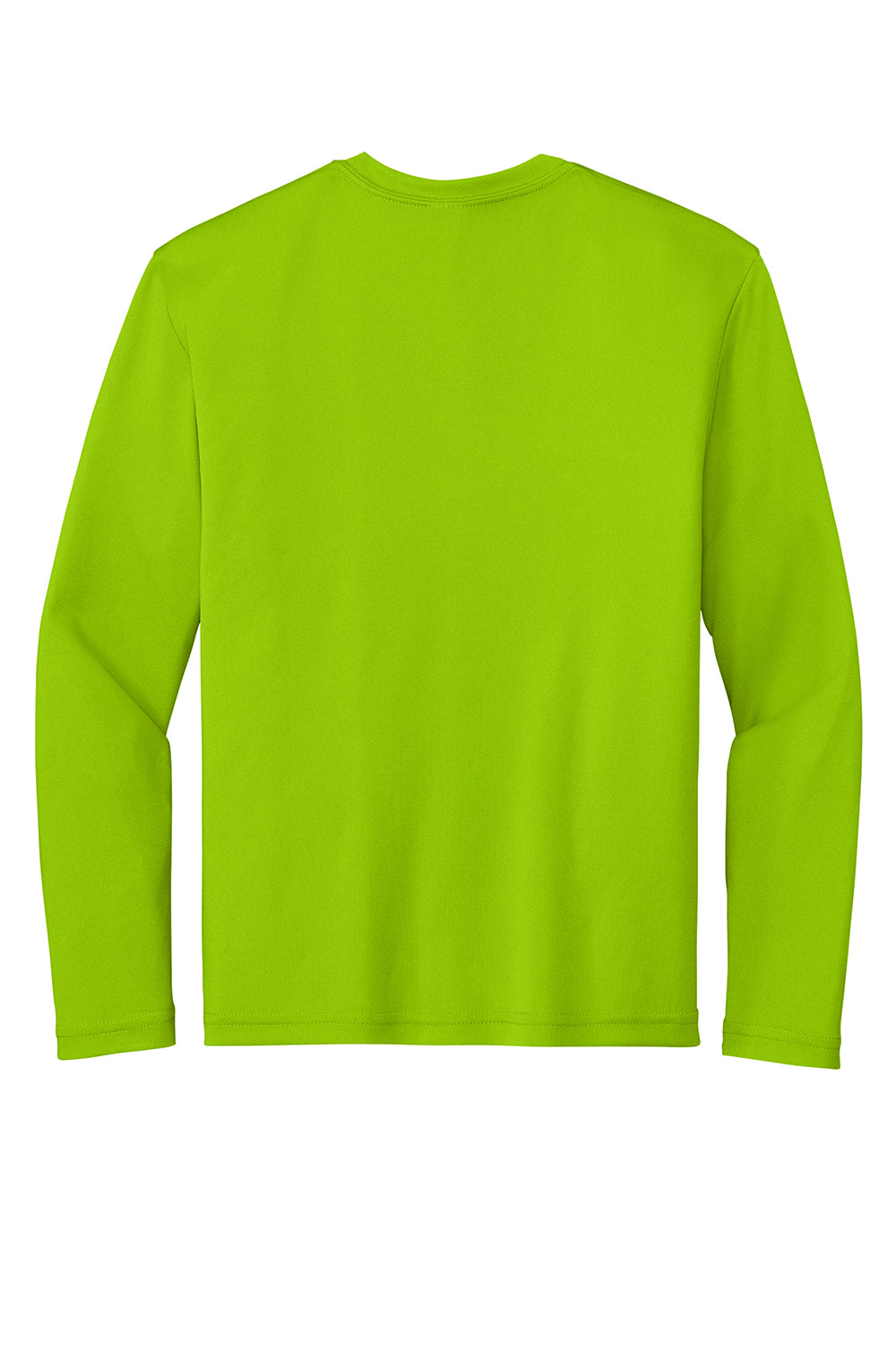 Sport-Tek YST350LS Youth Competitor Moisture Wicking Long Sleeve Crewneck T-Shirt Lime Shock Green Flat Back