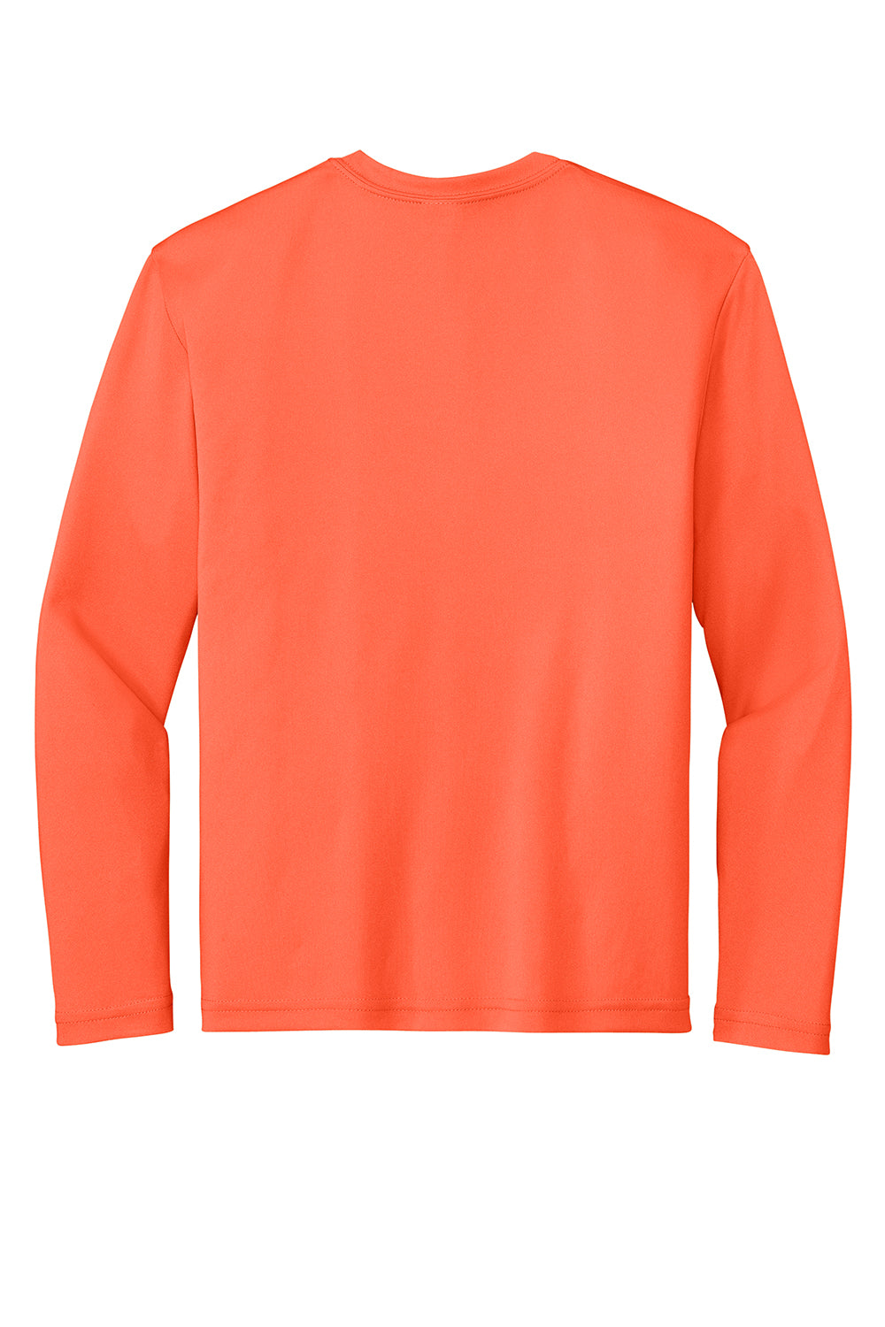 Sport-Tek YST350LS Youth Competitor Moisture Wicking Long Sleeve Crewneck T-Shirt Neon Orange Flat Back