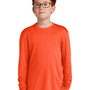 Sport-Tek Youth Competitor Moisture Wicking Long Sleeve Crewneck T-Shirt - Neon Orange