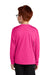 Sport-Tek YST350LS Youth Competitor Moisture Wicking Long Sleeve Crewneck T-Shirt Neon Pink Model Back