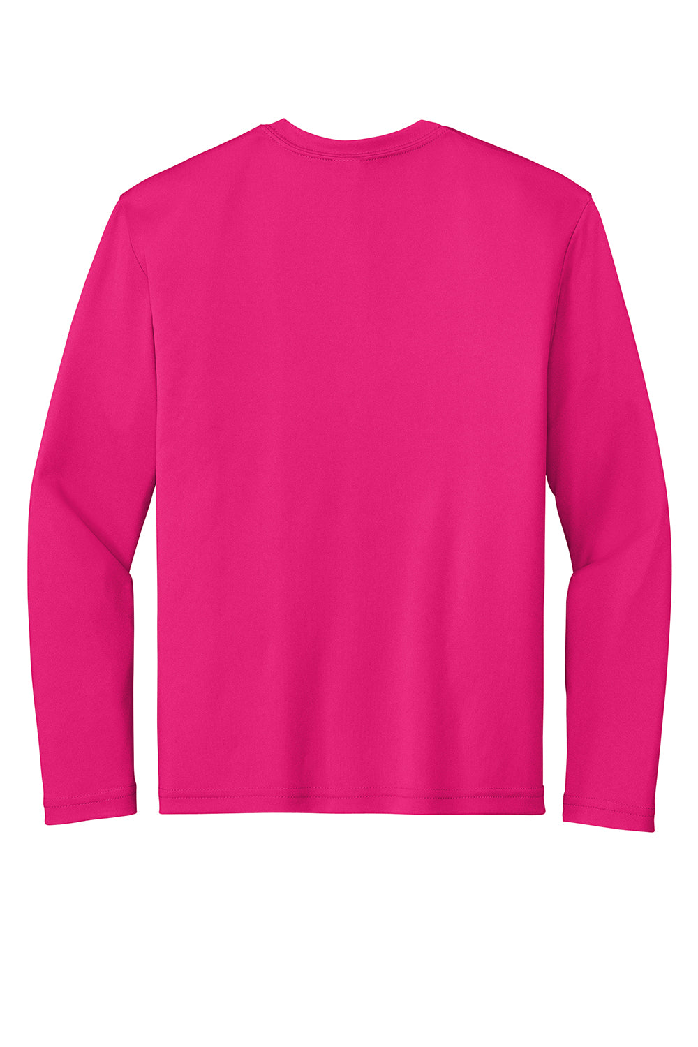 Sport-Tek YST350LS Youth Competitor Moisture Wicking Long Sleeve Crewneck T-Shirt Raspberry Pink Flat Back