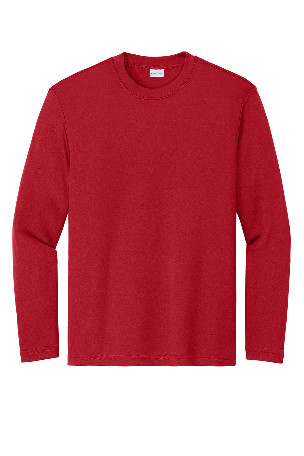 Sport-Tek YST350LS Youth Competitor Moisture Wicking Long Sleeve Crewneck T-Shirt True Red Flat Front