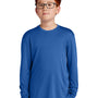 Sport-Tek Youth Competitor Moisture Wicking Long Sleeve Crewneck T-Shirt - Royal Blue