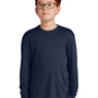 Sport-Tek Youth Competitor Moisture Wicking Long Sleeve Crewneck T-Shirt - True Navy Blue