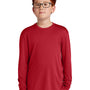 Sport-Tek Youth Competitor Moisture Wicking Long Sleeve Crewneck T-Shirt - True Red