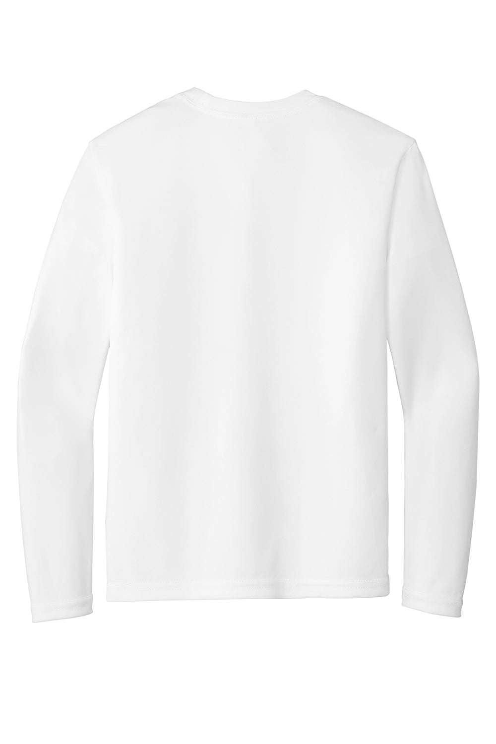 Sport-Tek YST350LS Youth Competitor Moisture Wicking Long Sleeve Crewneck T-Shirt White Flat Back