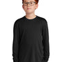 Sport-Tek Youth Competitor Moisture Wicking Long Sleeve Crewneck T-Shirt - Black