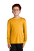 Sport-Tek YST350LS Youth Competitor Moisture Wicking Long Sleeve Crewneck T-Shirt Gold Model Front